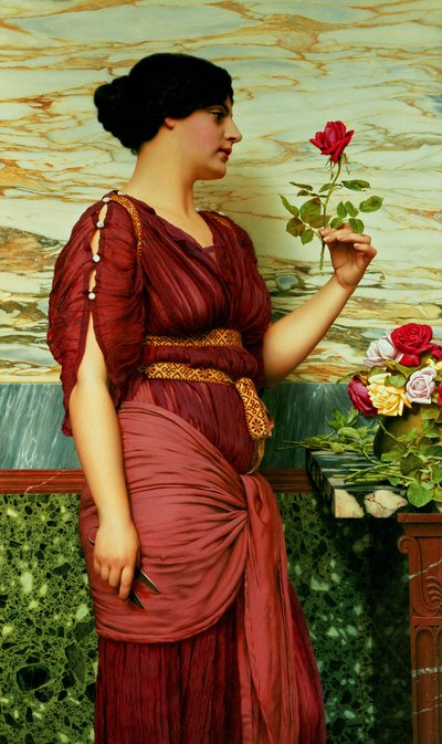 A Red, Red Rose by John William Godward